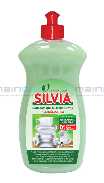 БАЛЬЗАМ ДЛЯ МИТТЯ ПОСУДУ «SILVIA» НІЖНИЙ ДОГЛЯД «АЛОЕ ВЕРА» з екстрактом алое вера 500 мл